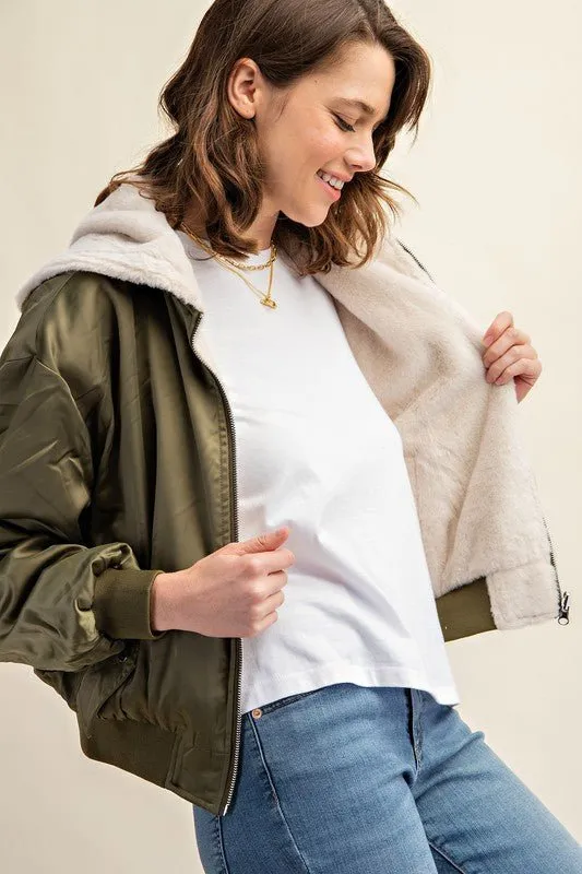 Reversible Fur Lined Bomber Jacket