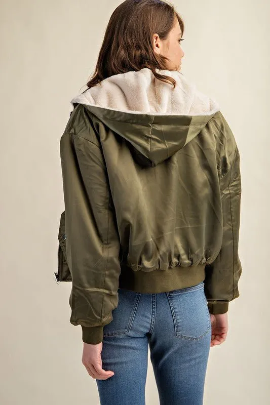 Reversible Fur Lined Bomber Jacket