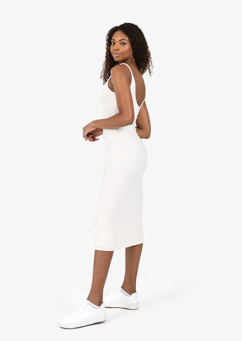 Rib Knit Lounge Dress Oatmeal FINAL SALE