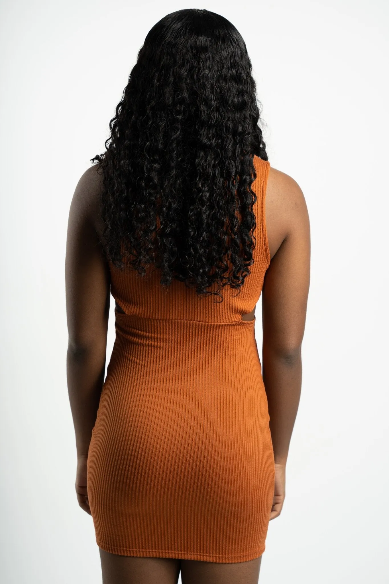 Ribbed o ring tank dress cayenne