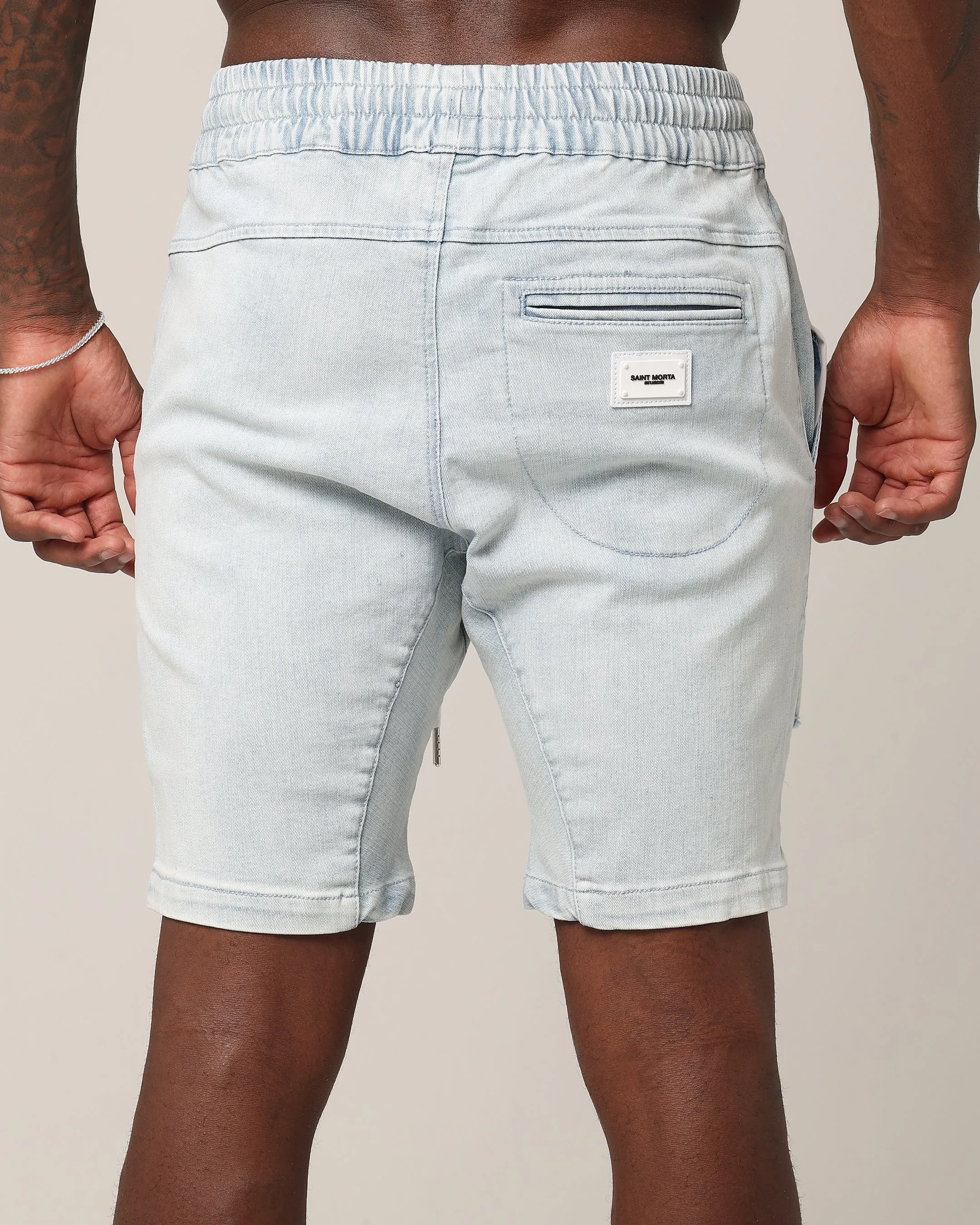 Saint Morta Annex Denim Shorts Light Blue