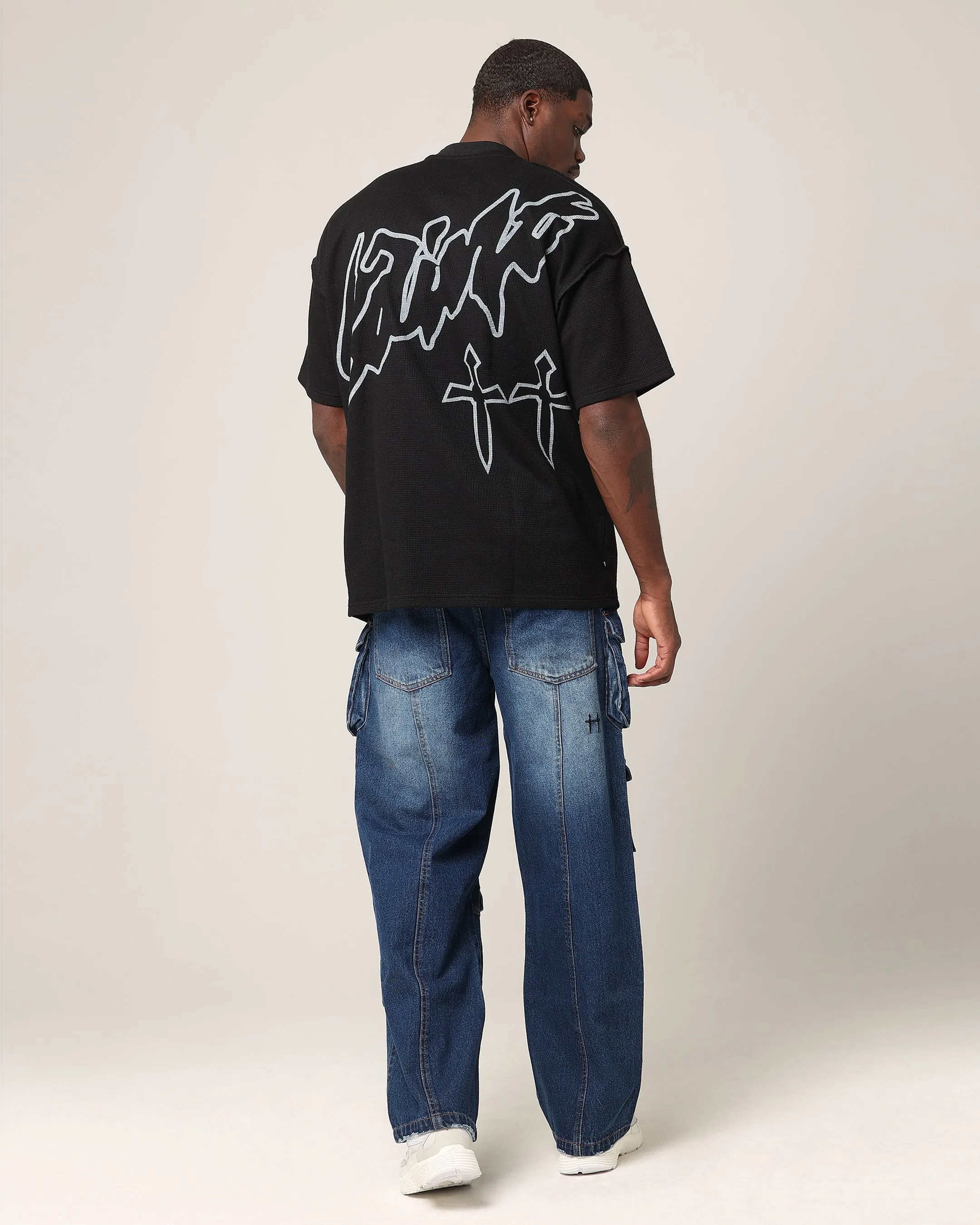 Saint Morta Shadow Waffle T-Shirt Black