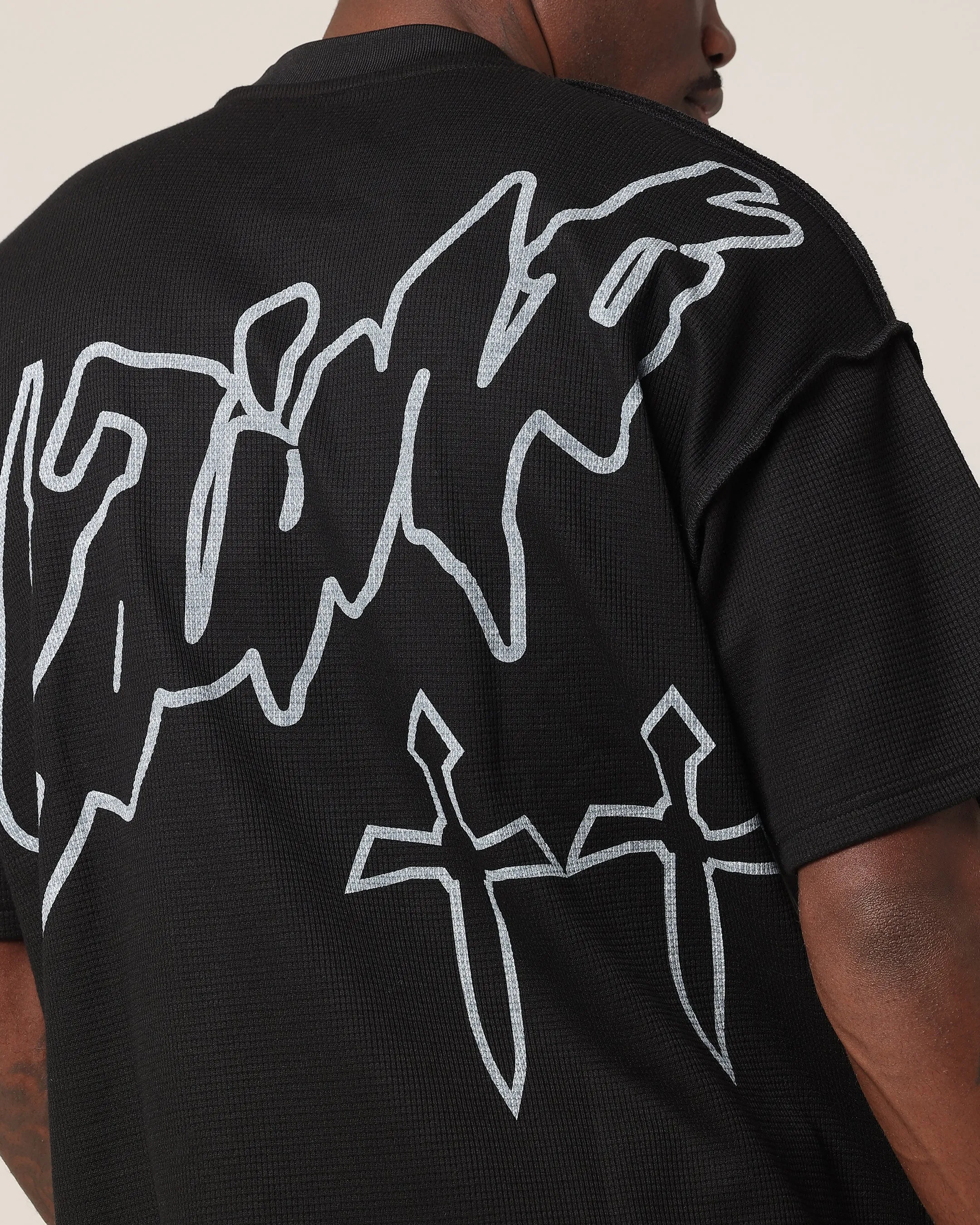 Saint Morta Shadow Waffle T-Shirt Black