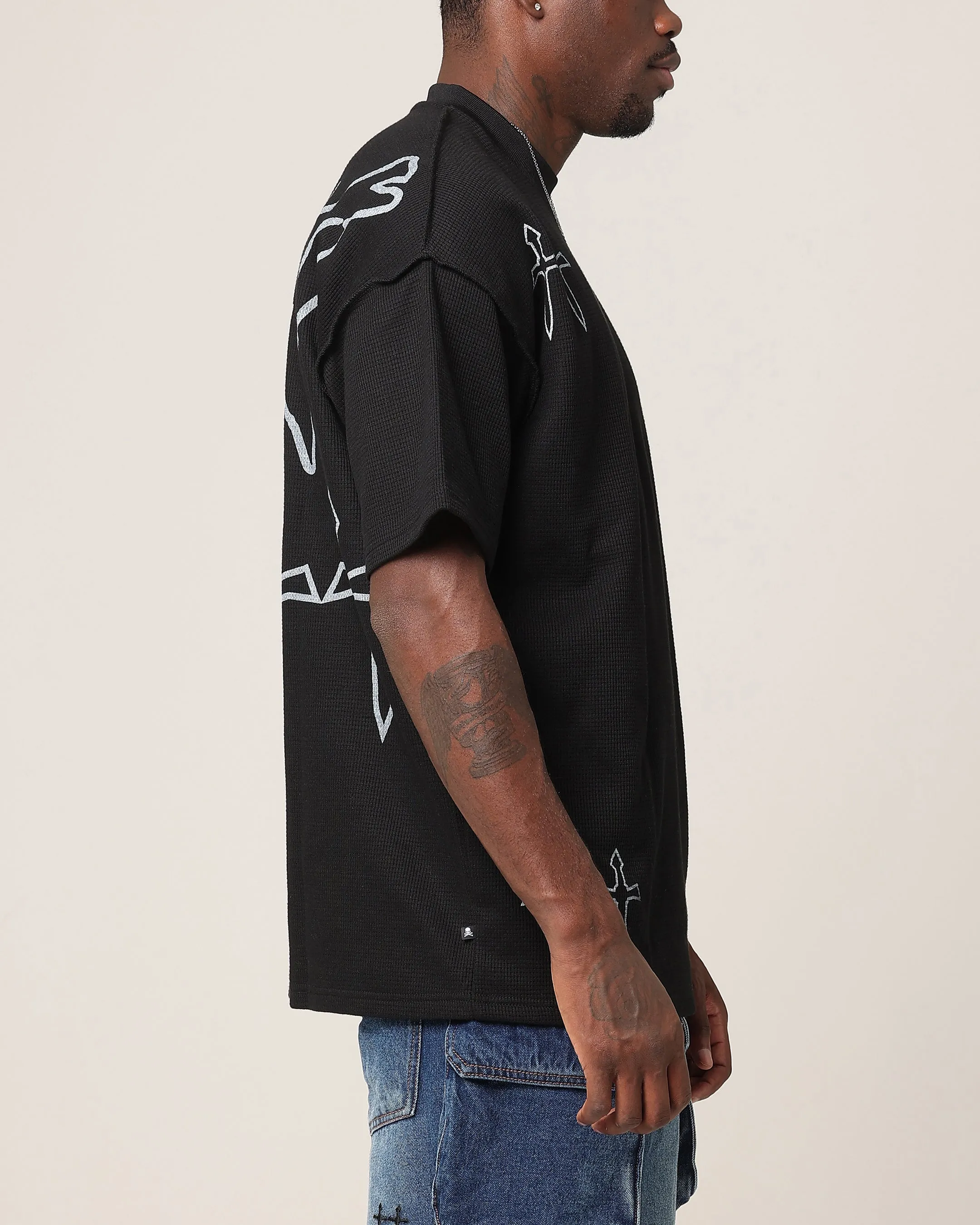 Saint Morta Shadow Waffle T-Shirt Black