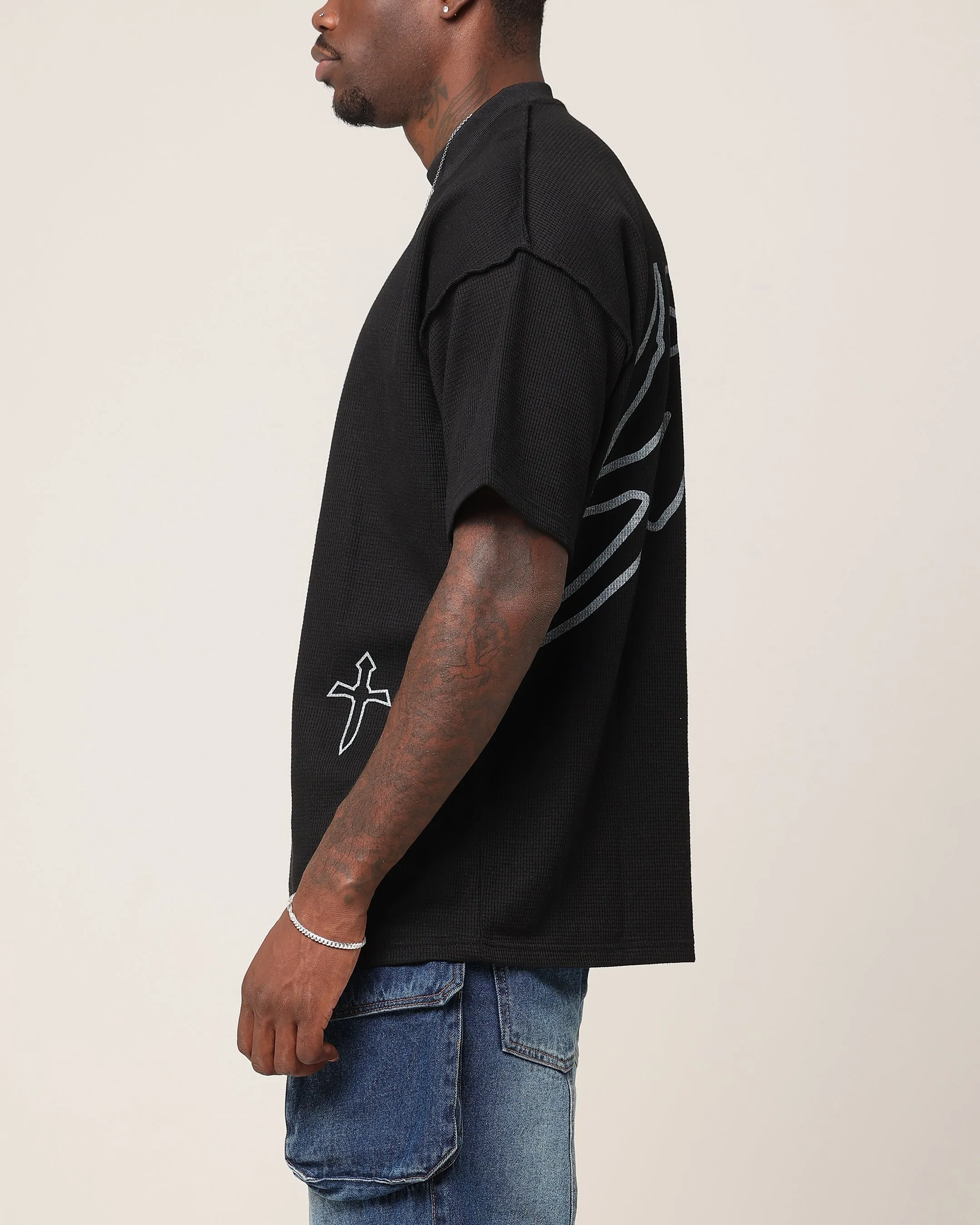 Saint Morta Shadow Waffle T-Shirt Black