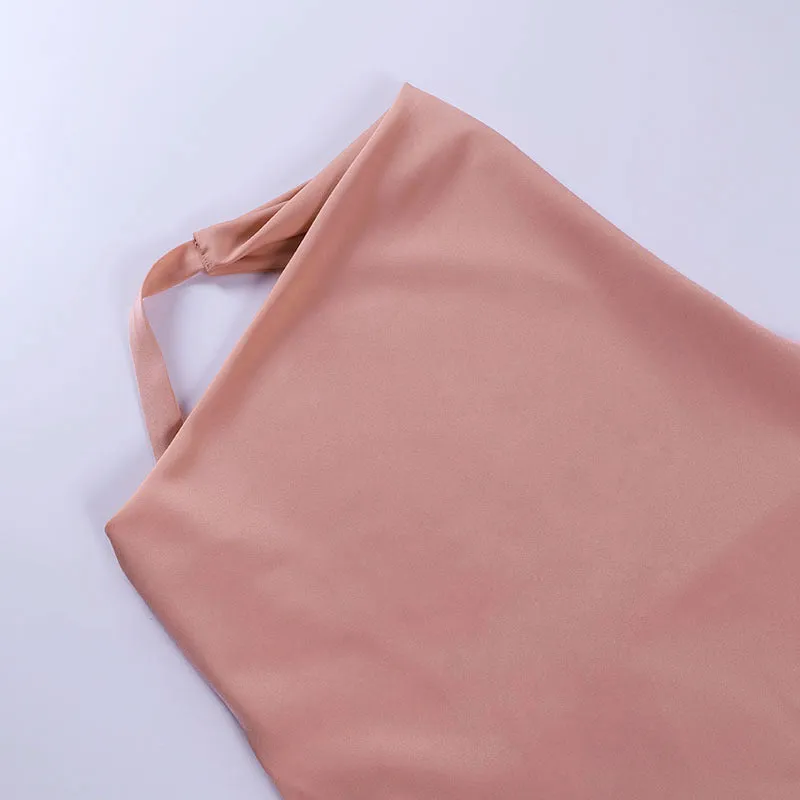 Satin V Neck Backless Mini Sleeveless Summer Party Dress