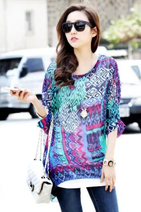 Sexy Women Royal Style Oversize Chiffon Blouse