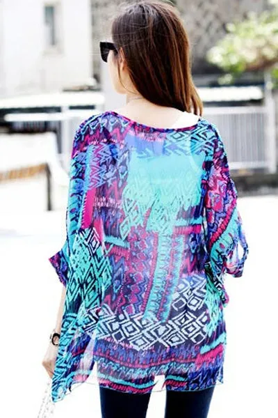 Sexy Women Royal Style Oversize Chiffon Blouse