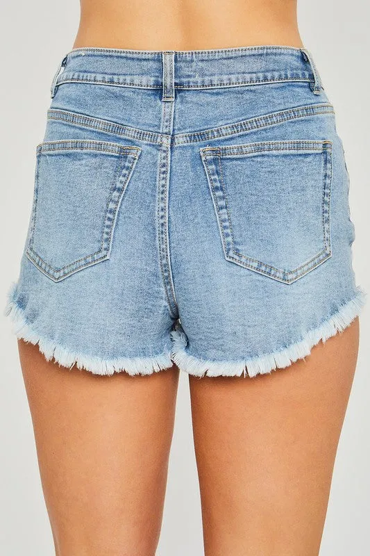 Short Stuff Stretchy Distressed Jean Shorts