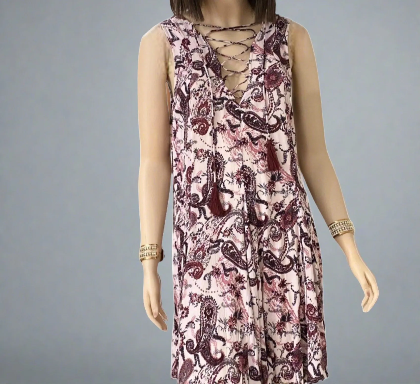Sleeveless V Neck Colorful Floral Casual Mini Dress