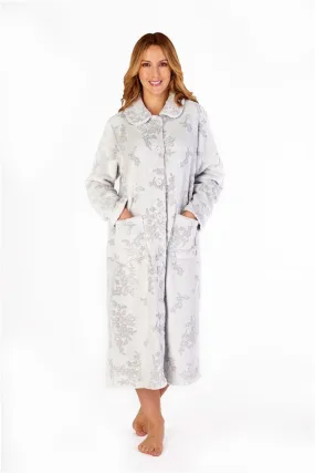 Slenderella Supersoft Floral Effect Button Front Dressing Gown