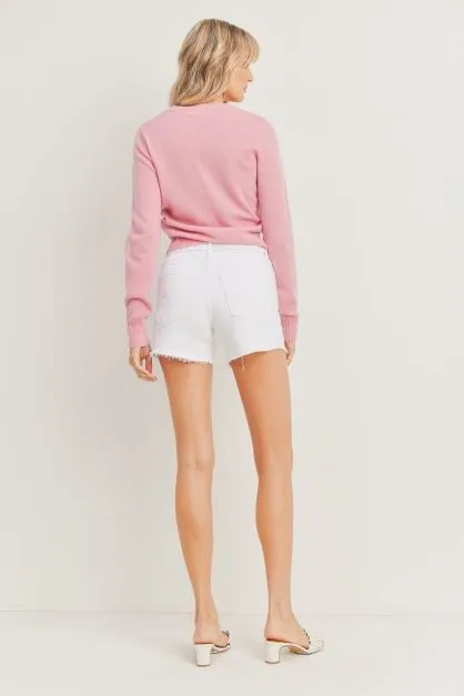 Spring to Summer White Denim Shorts