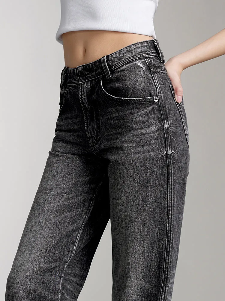 Straight Fit Jeans In Black