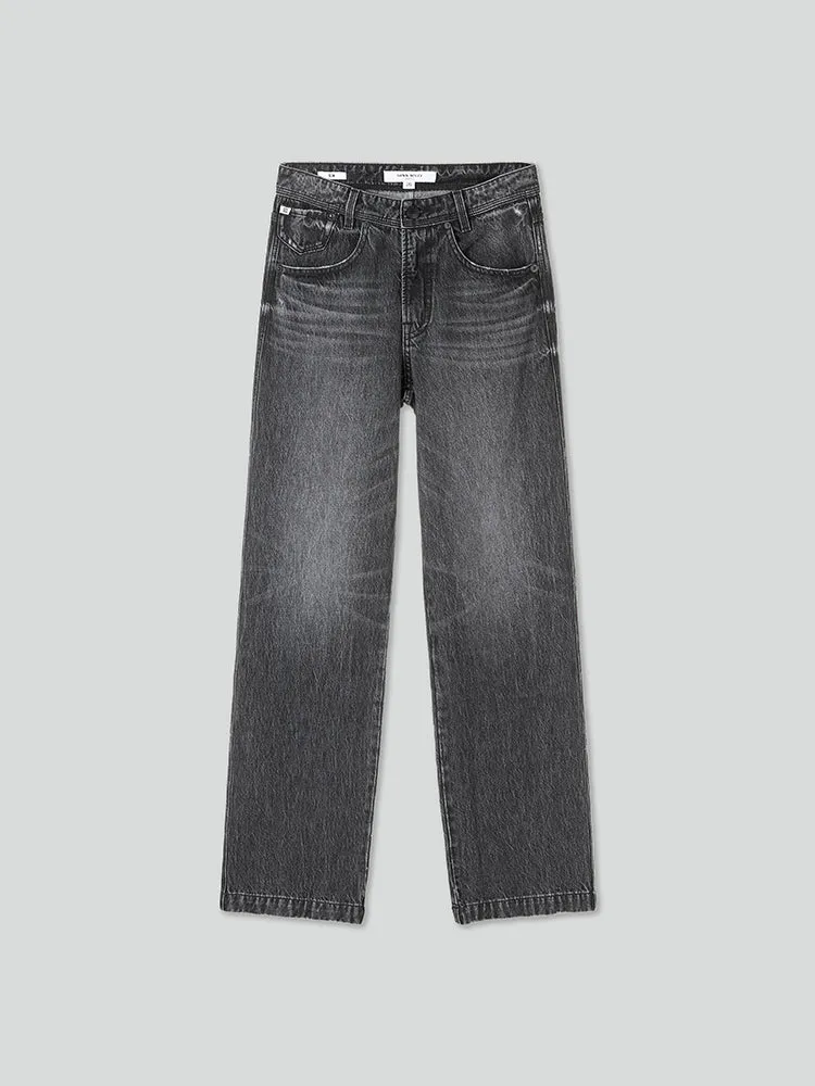 Straight Fit Jeans In Black