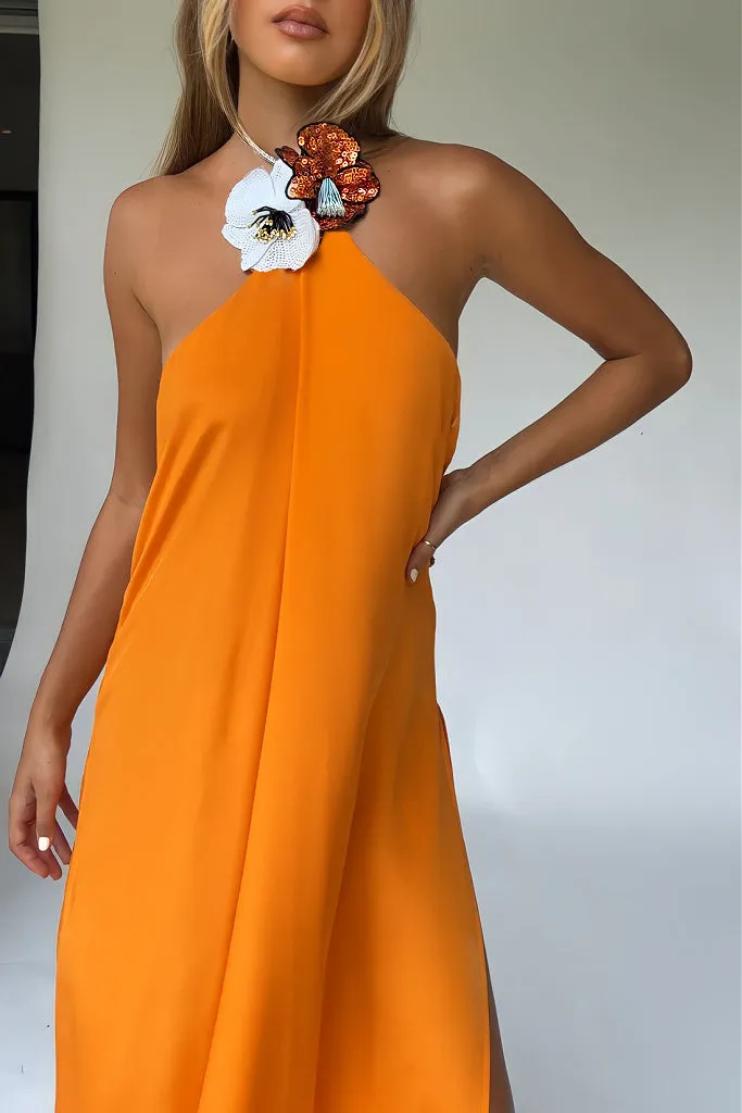 TIFFANY GOWN - TANGERINE DREAM SILK