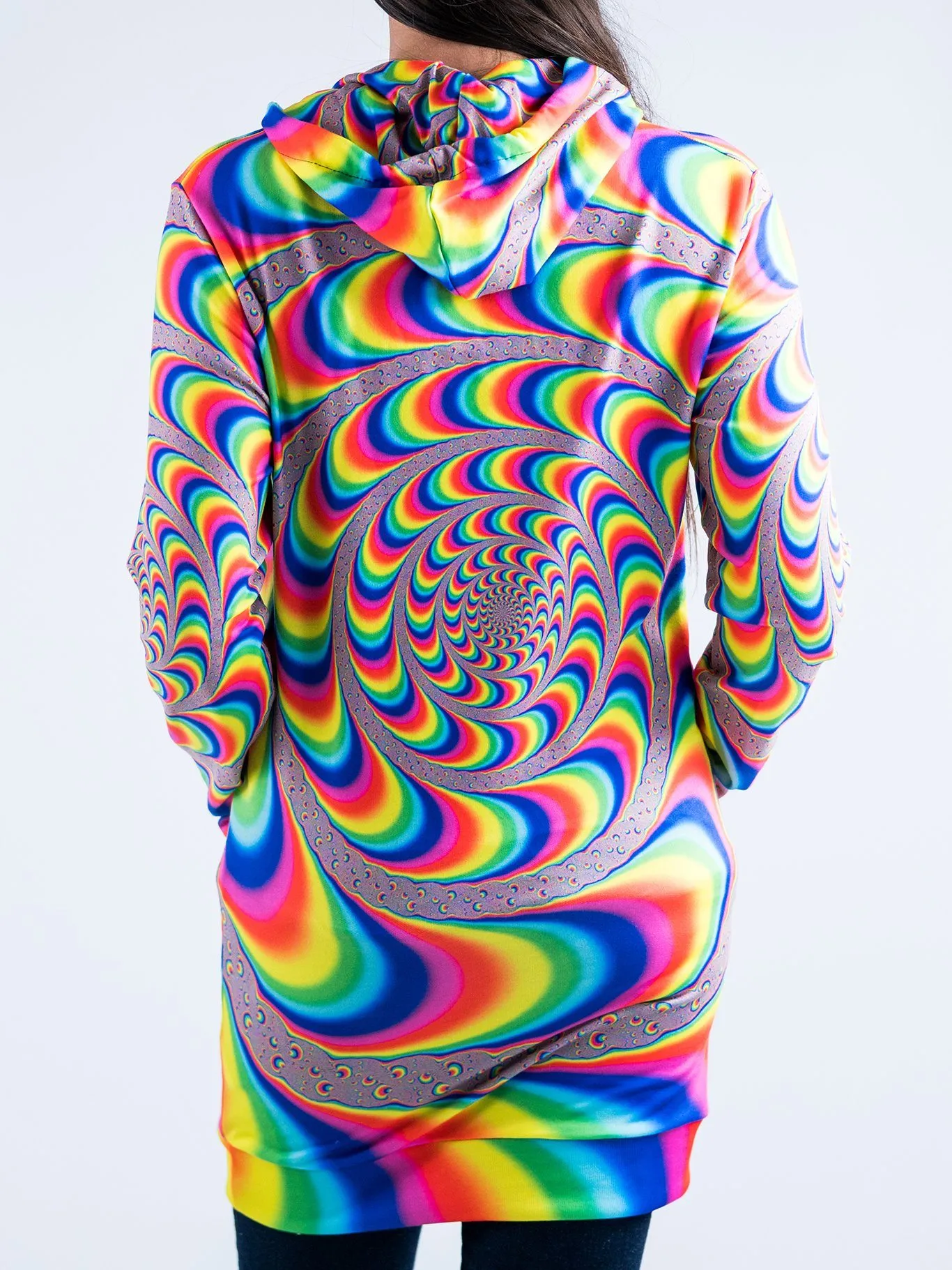 Trippy Spiral Hooded Dress