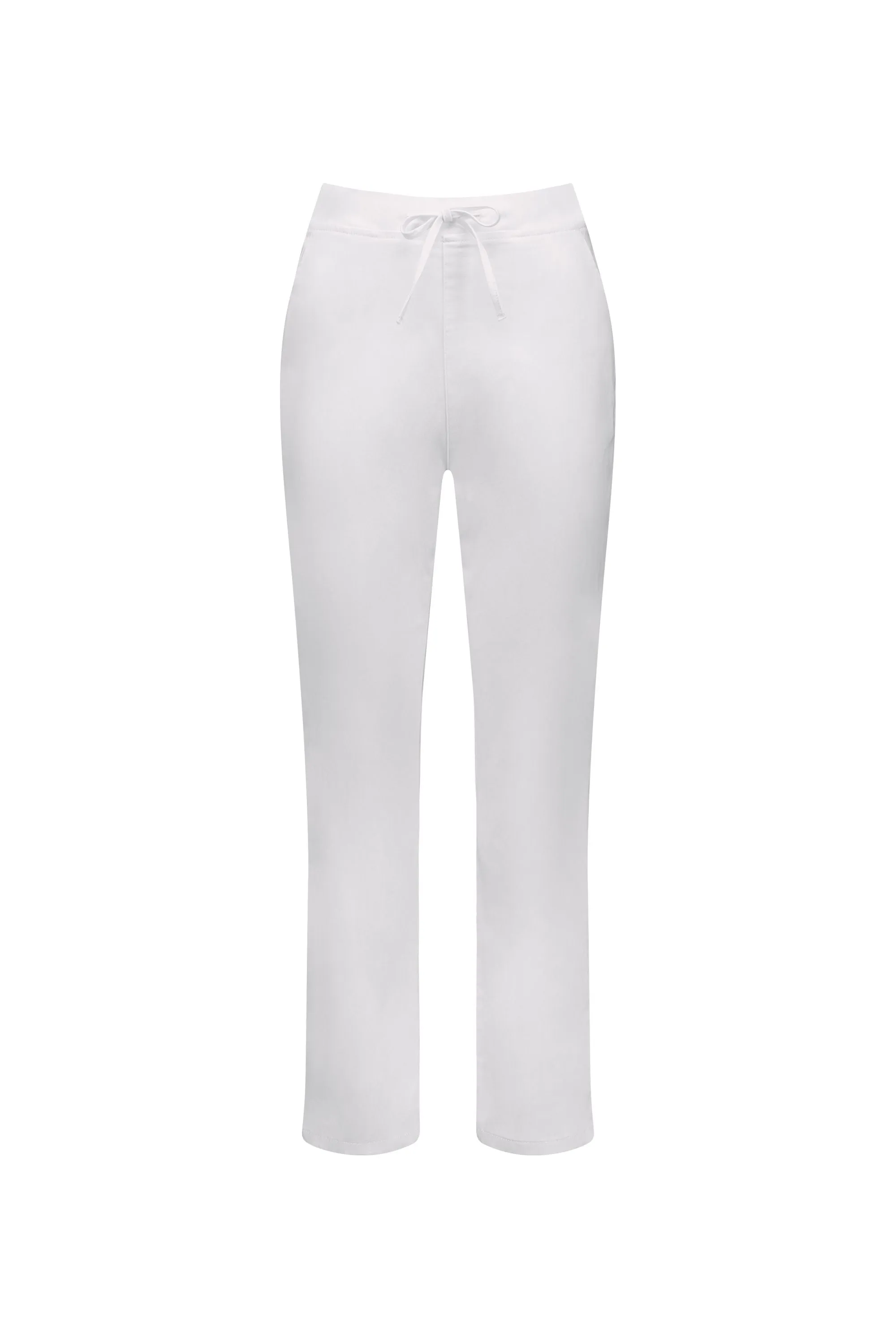 Vassalli - Slim Ankle Grazer Pull On Pant-White