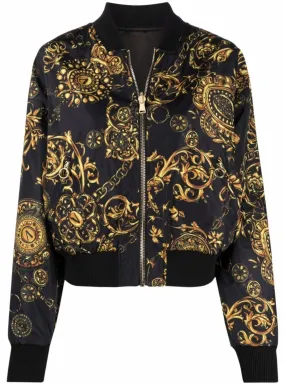 Versace Jeans Jacket - Baroque Reversible Women - Black Gold - 71HAS408
