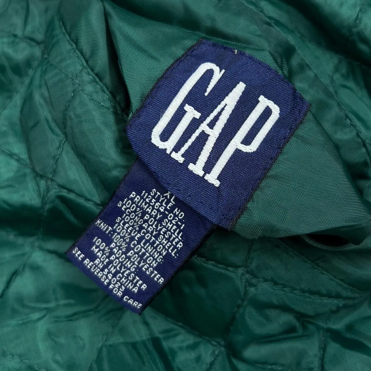 Vintage GAP "World Classic" Embroidered Spellout Reversible Varsity Quilted Bomber Jacket