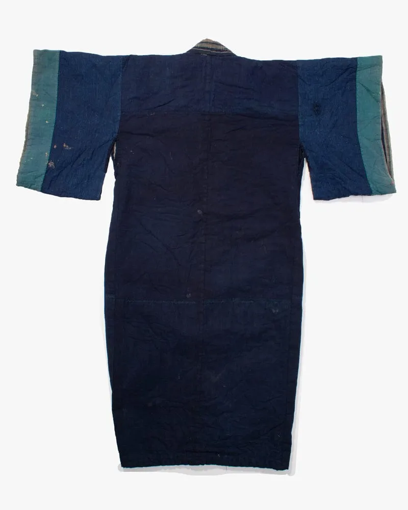 Vintage Noragi Jacket, Reversible, Shima and Indigo