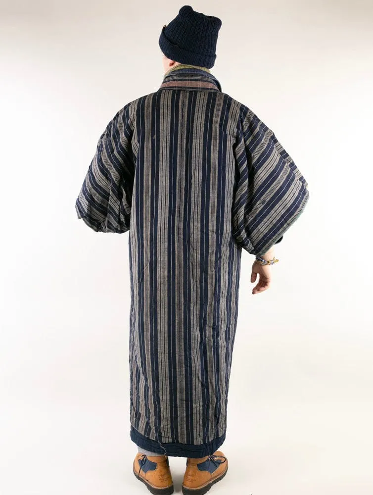 Vintage Noragi Jacket, Reversible, Shima and Indigo
