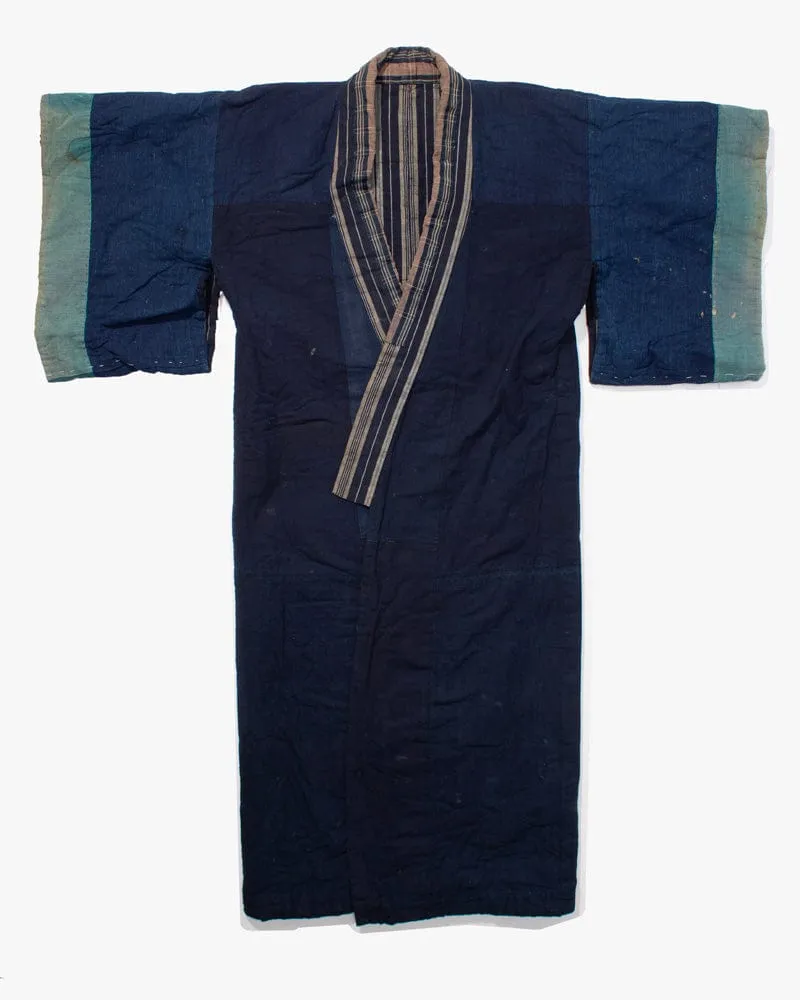 Vintage Noragi Jacket, Reversible, Shima and Indigo