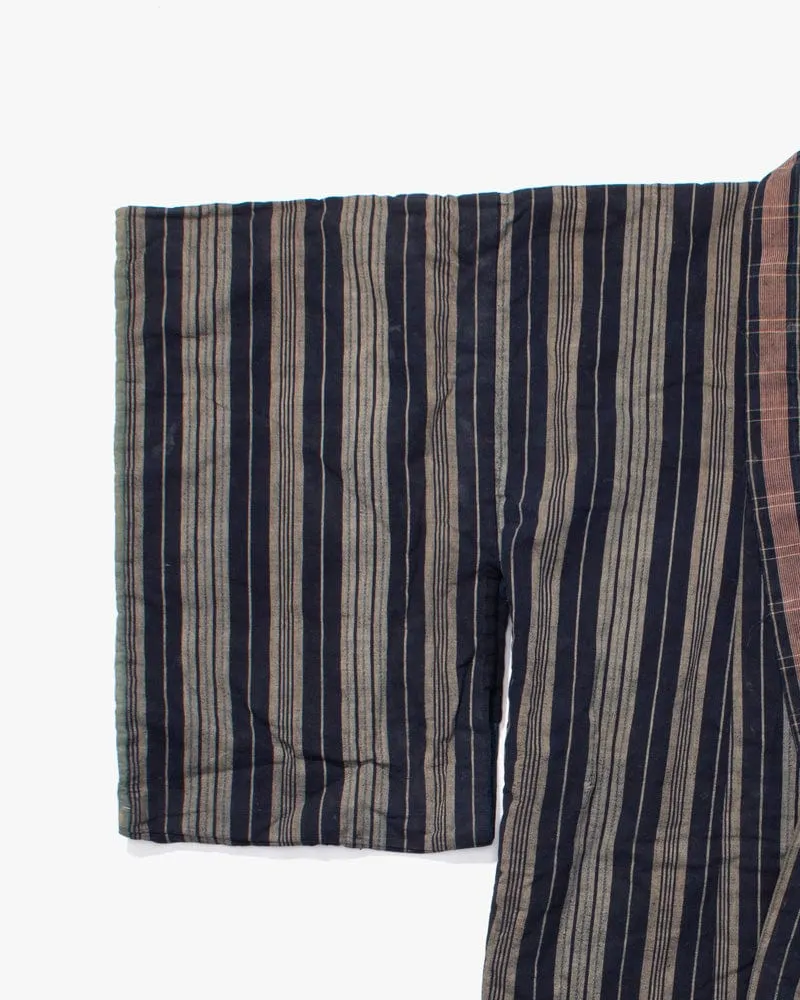 Vintage Noragi Jacket, Reversible, Shima and Indigo