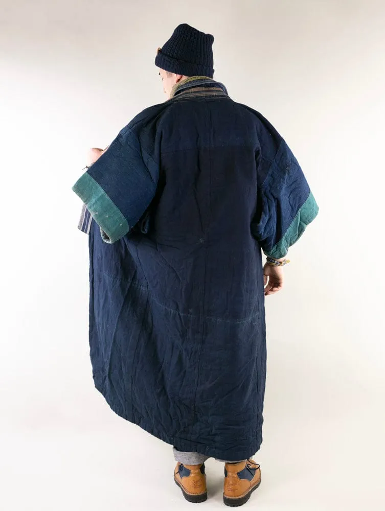 Vintage Noragi Jacket, Reversible, Shima and Indigo