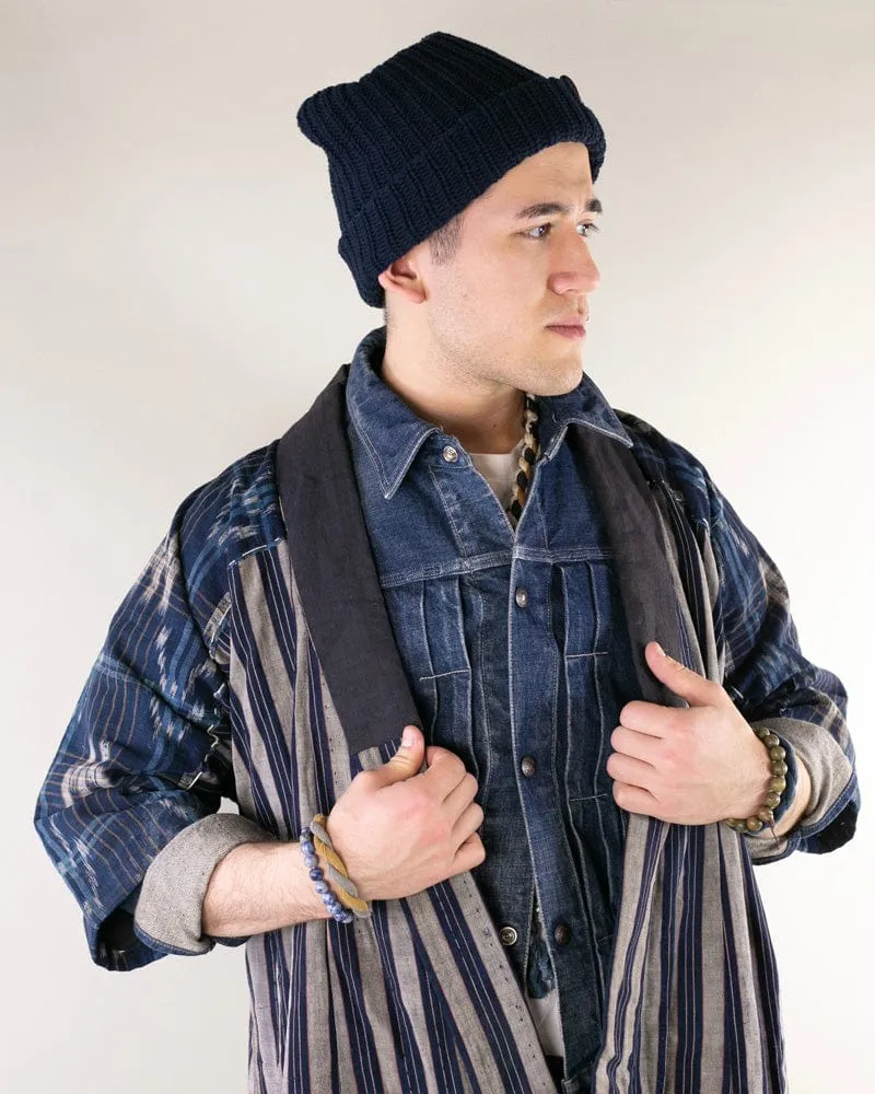 Vintage Noragi Jacket, Reversible, Shima and Kamon Crest