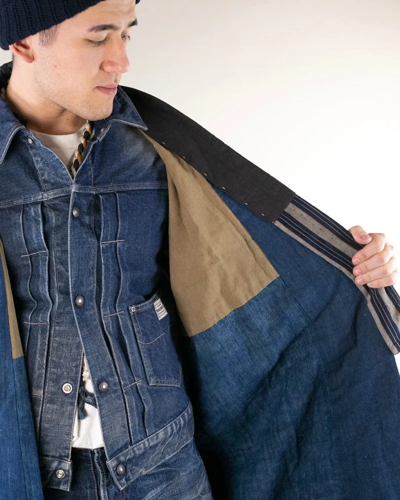Vintage Noragi Jacket, Reversible, Shima and Kamon Crest