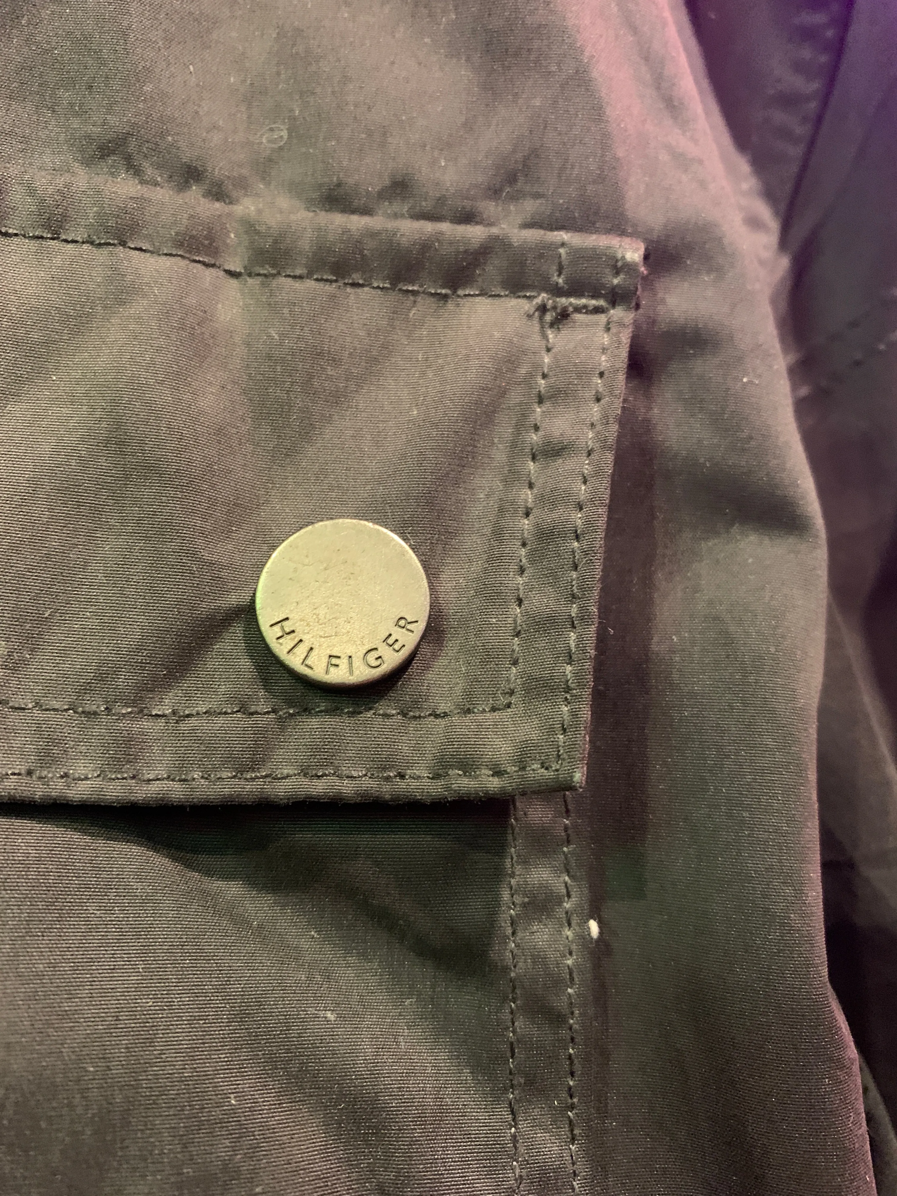 Vintage Tommy Hilfiger Jacket 4. Waxed Barbour Jacket Style. Black, XL. FREE POST
