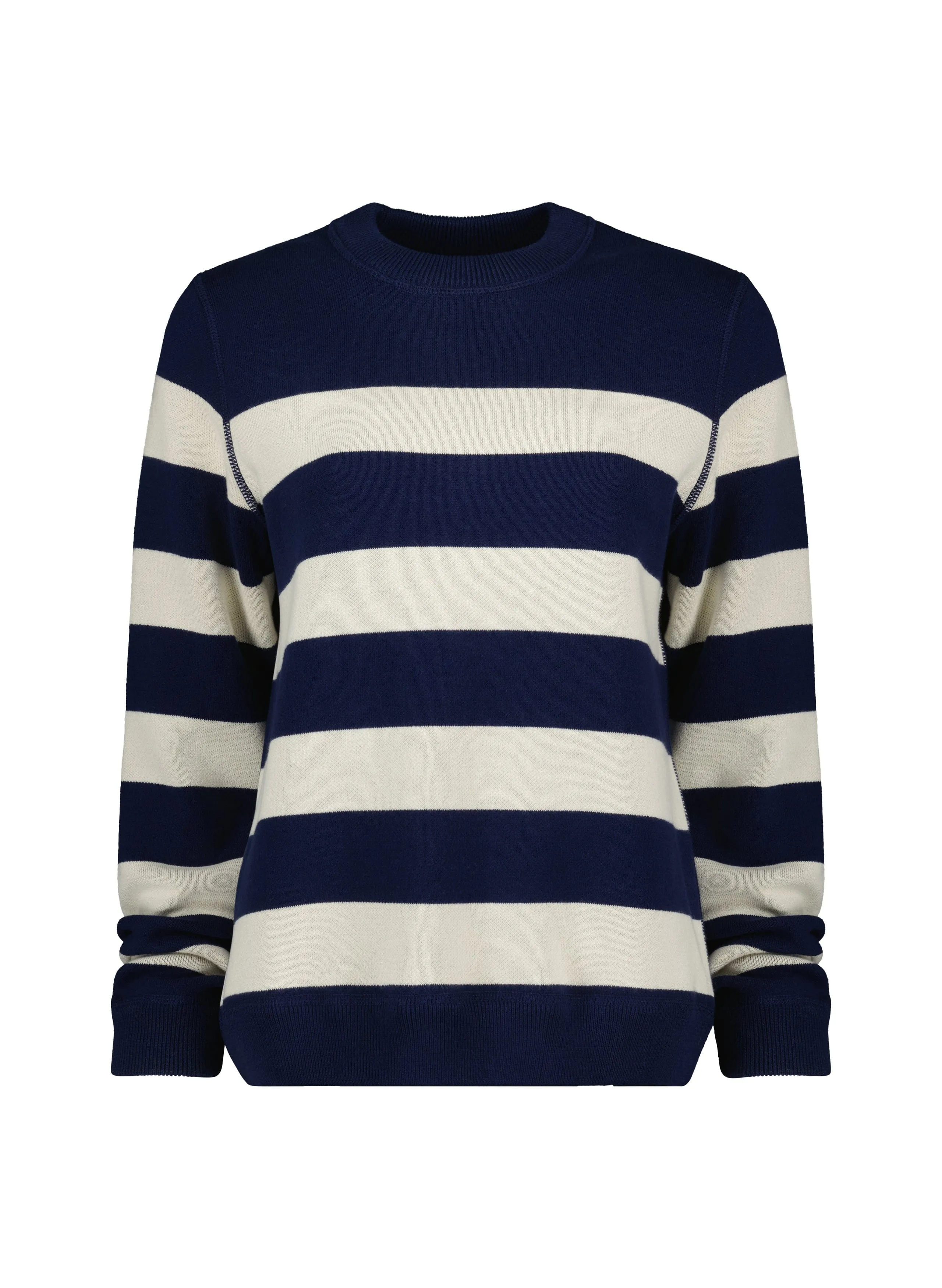 Vivien Reversible Organic Cotton Jumper | Navy and Cream