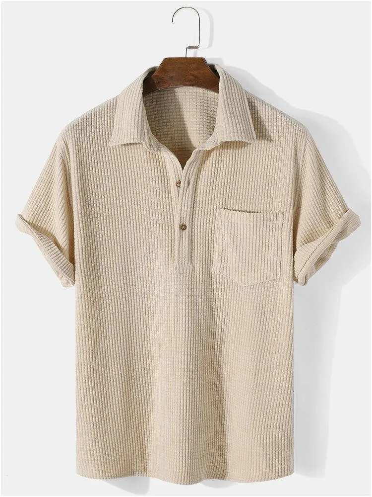 Waffle Polo Shirt & Waffle Shorts
