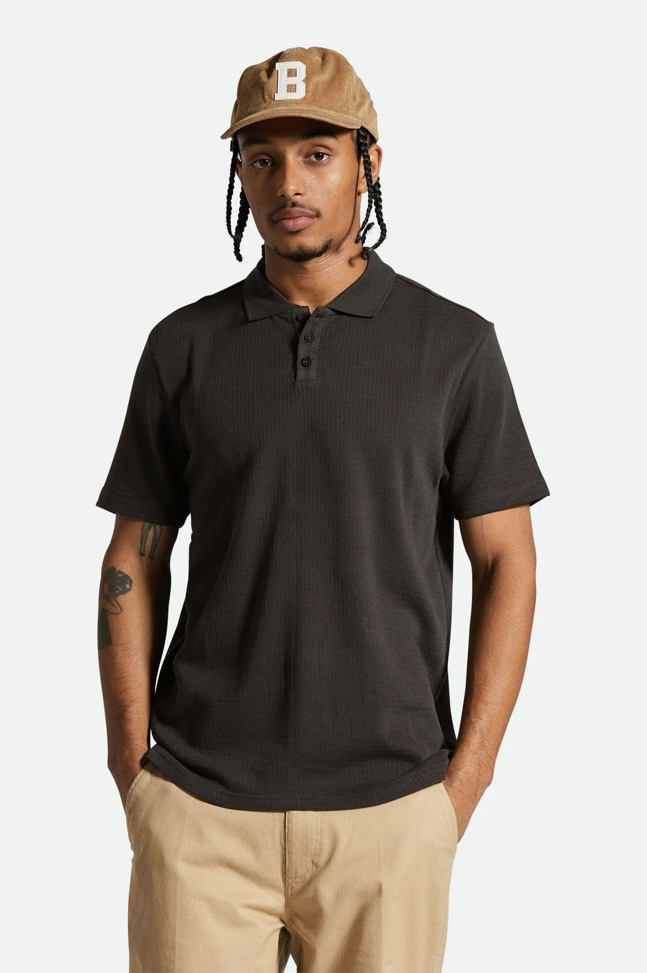 WAFFLE S S POLO KNIT