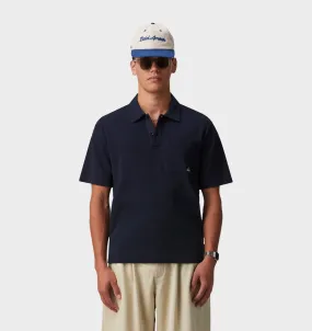 Waffle SS Polo Shirt - Navy