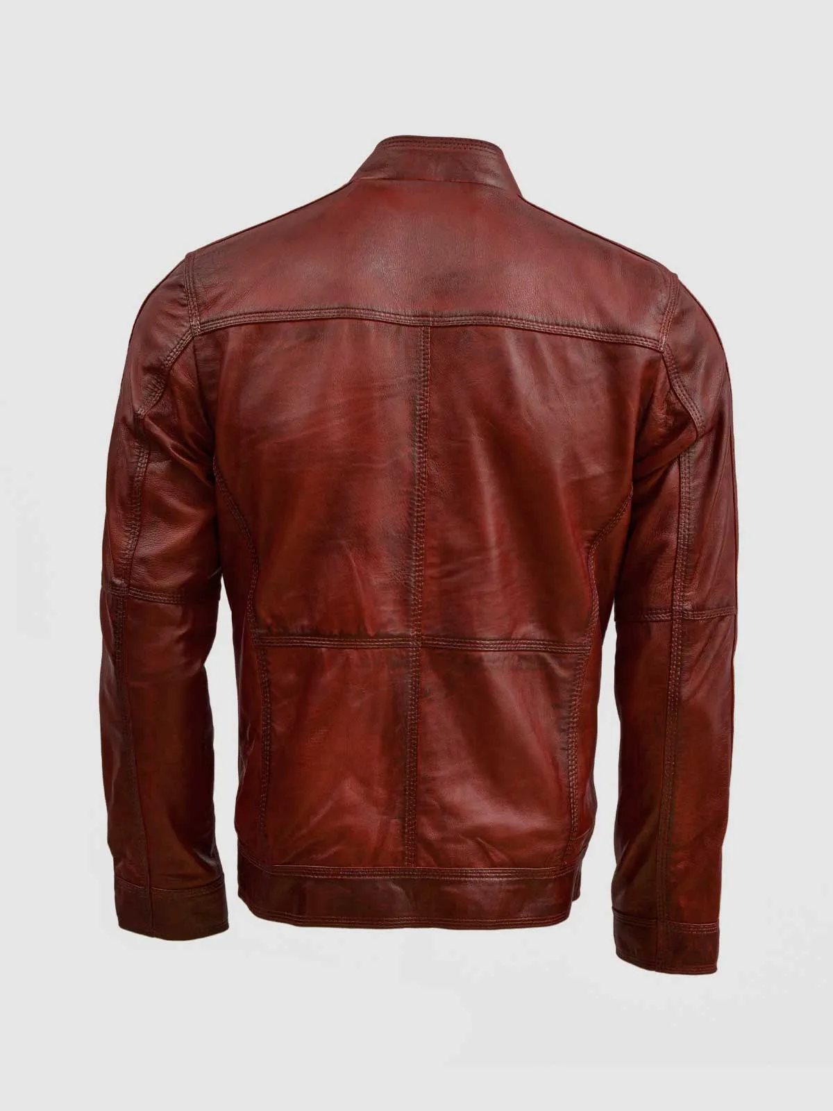 Waxed Leather Burgundy Jacket