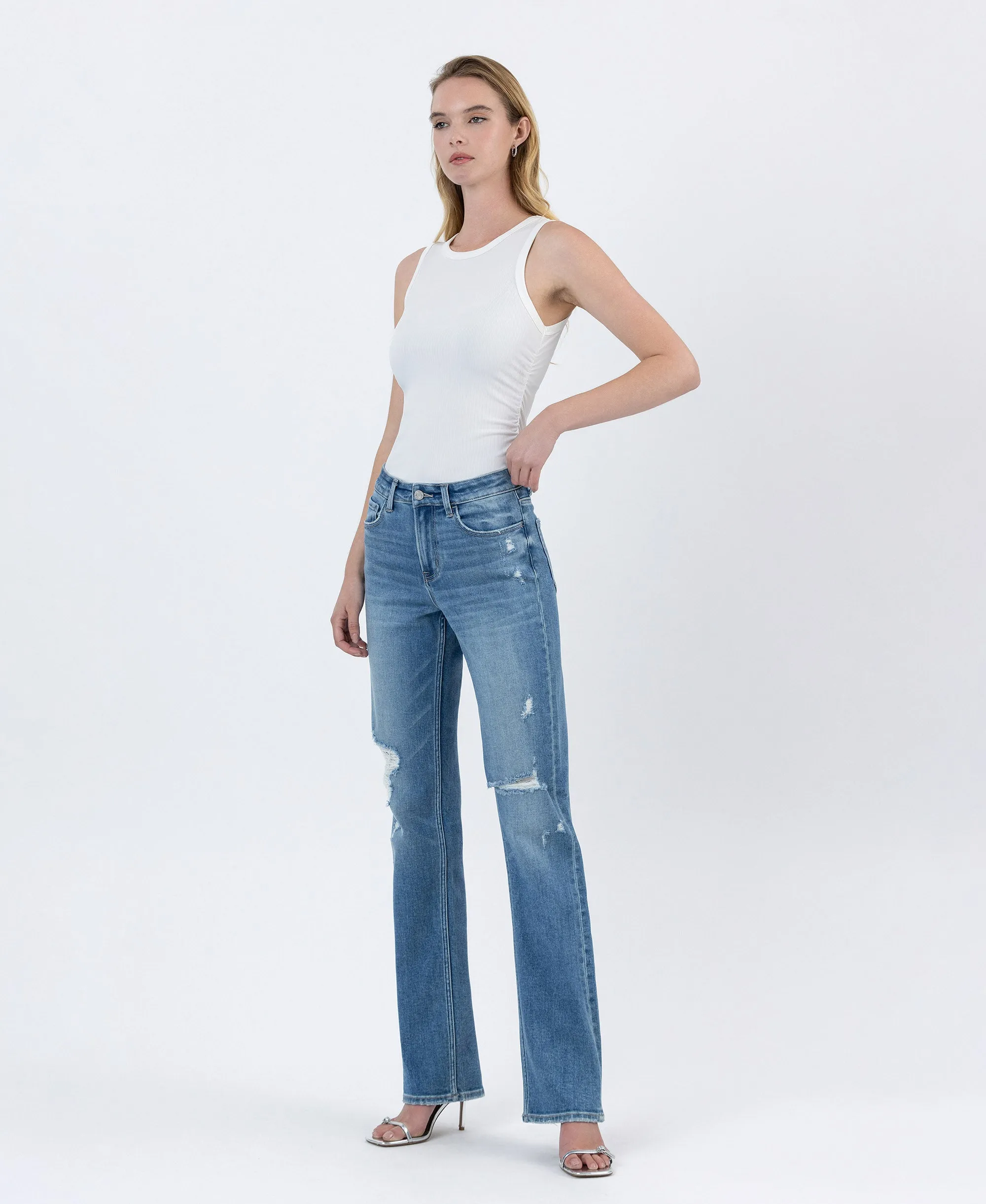 Well Bred - High Rise Full Length Straight Jeans