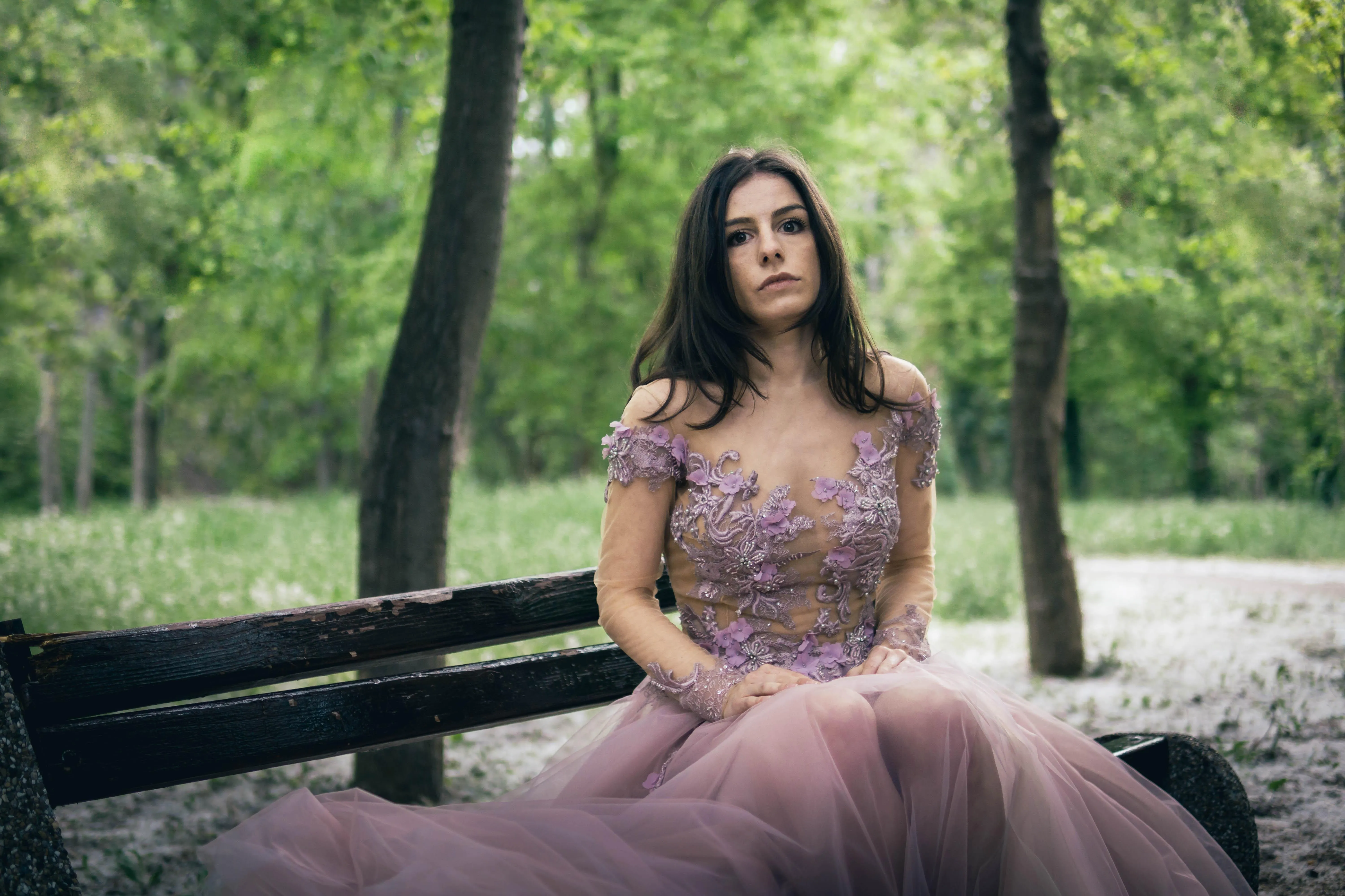 Whimsical Fairy Floral Gown with Long Sleeves - In Stock