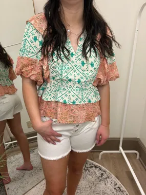White Button Fly Denim Shorts with Raw Hem - Summer Wardrobe Essential