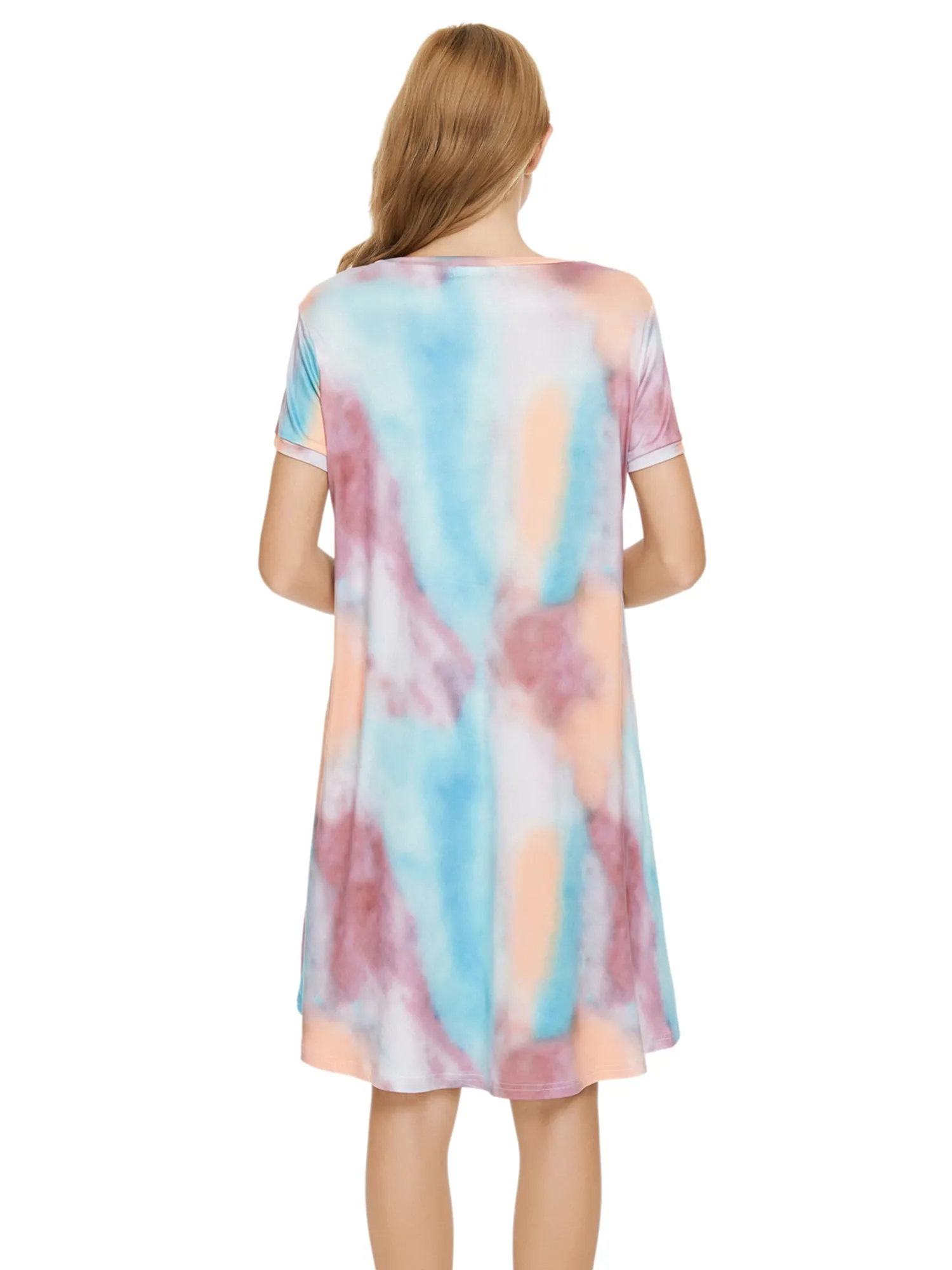 Women's Sleepwear Pajama Dress Soft Nightshirt with Pockets Lounge Nightgown