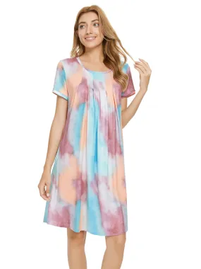 Women's Sleepwear Pajama Dress Soft Nightshirt with Pockets Lounge Nightgown