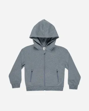 Zip-Up Tech Hoodie | Heathered Indigo